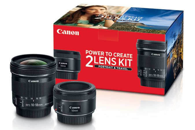 Canon 50mm F1.8 & 10-18mm Portrait & Travel 2 Lens Kit