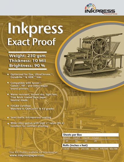 InkPress Exact Proof 13X33 Roll  250 GSM