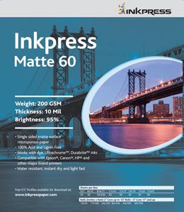Ink Press Matte 60 17x25-50 sheets