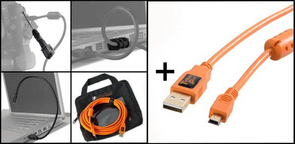 TetherTools Starter Tethering Kit w/ USB 2.0 Micro-B 5 Pin Cable 15' ORG