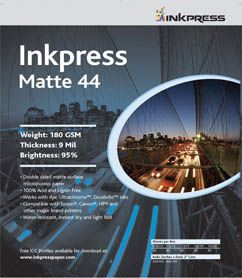 InkPress Duo Matte 44, 175gsm,8.5in. x 11in. 50 sheets