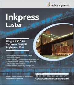 Inkpress Luster 8.5" x 11" 30 sheets