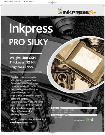 InkPress P3 Pro Silky, 300gsm,11in. x 17in. 20 sheets