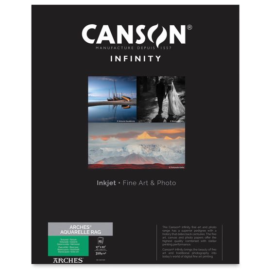 Canson Infinity ARCHES Aquarelle Rag Inkjet Paper - 17x22", 25 Sheets