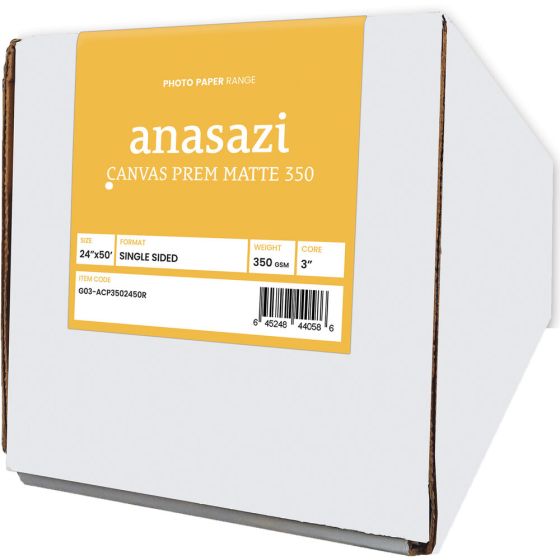 Moab Anasazi Canvas Premium Matte 350 Inkjet Paper - 24"x50' Roll