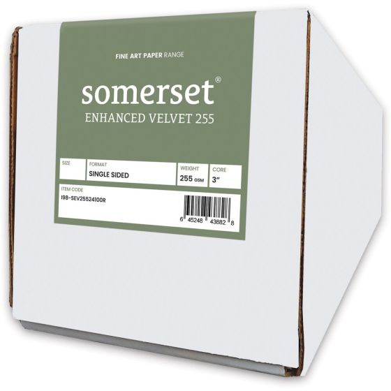 Moab Somerset Enhanced Velvet 255 Inkjet Paper - 60" x 33' Roll