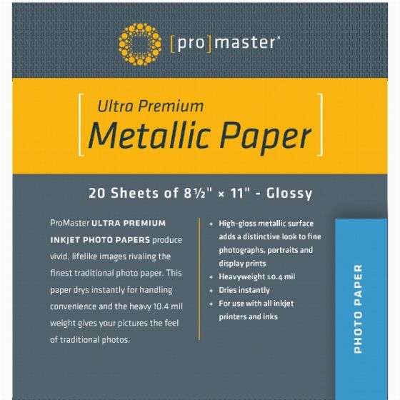 PROMASTER PhotoImage PRO Silver Metallic Inkjet Paper 8 1/2 x 11'' - 20 sheets