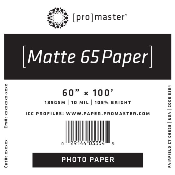 Promaster Matte 65 Paper - 60"x100' Roll