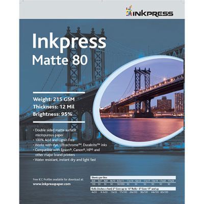 InkPress Duo Matte 80, 215gsm,11in. x 17in. 50 sheets