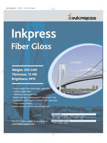 Inkpress Fiber Gloss 24" x 50' Roll
