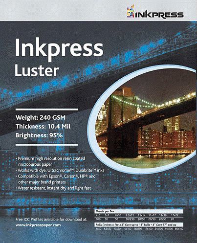Ink Prs Luster  190gsm 36"x100' roll