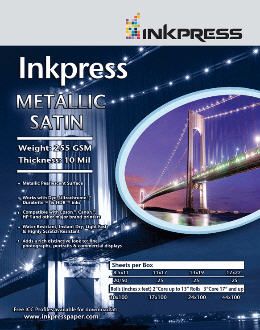 InkPress Metallic Satin 8.5X11 50 Sheets